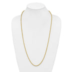 14K 7 inch 3.75mm Diamond-cut Rope with Lobster Clasp Chain