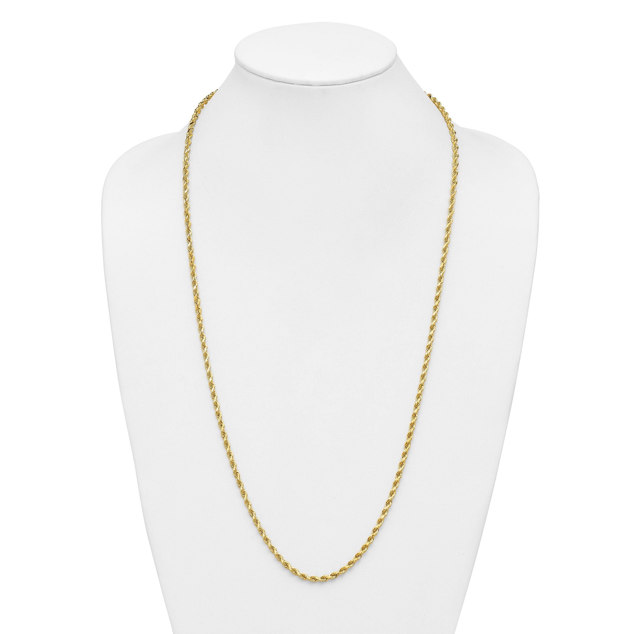 14K 7 inch 3.75mm Diamond-cut Rope with Lobster Clasp Chain