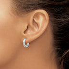 Stainless Steel Polished Hinged Huggie Hoop Earrings for Women
