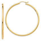 Polished Tube Hoop Earrings in 14K Yellow Gold