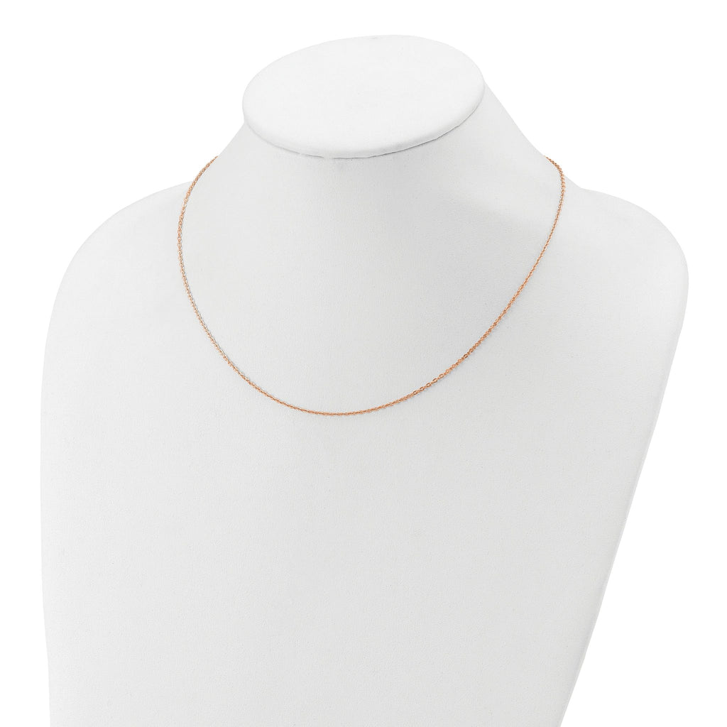 Diamond-Cut Cable Chain in Rose Gold-Plated Sterling Silver
