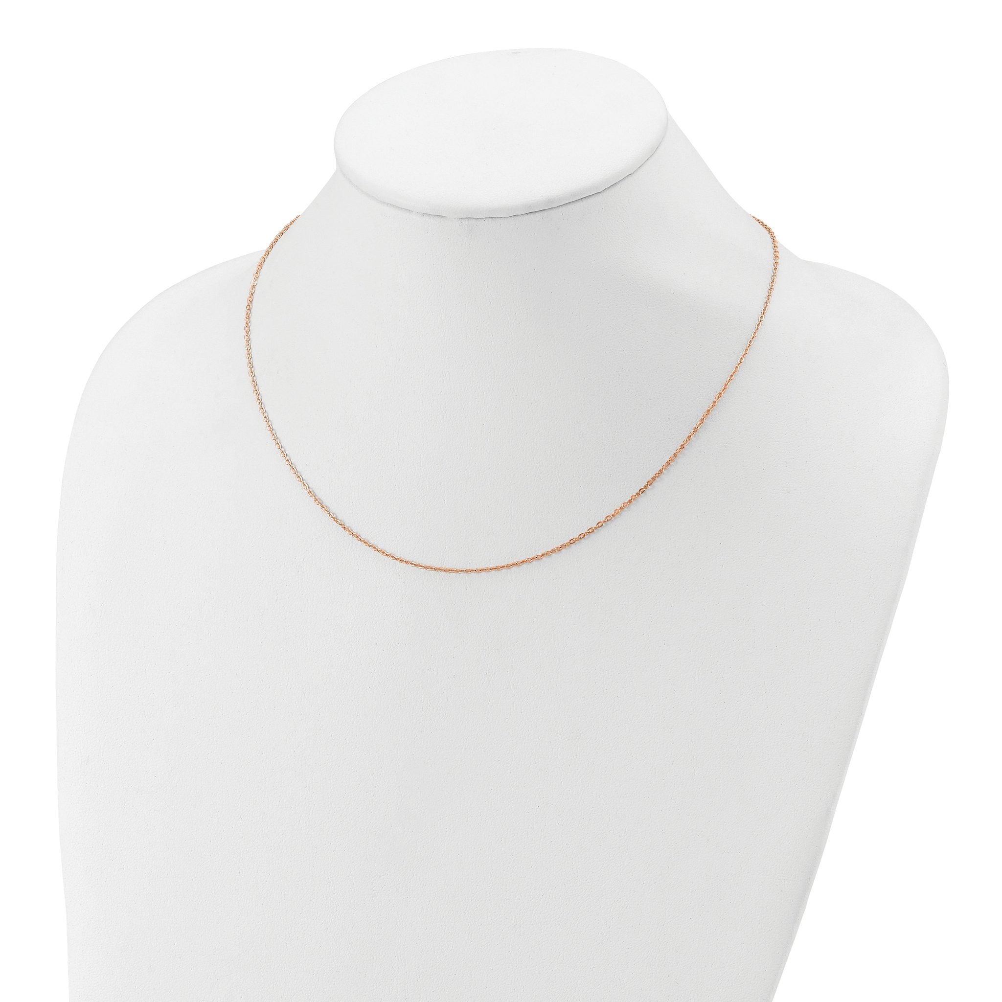 Diamond-Cut Cable Chain in Rose Gold-Plated Sterling Silver
