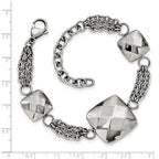 Stainless Steel Polished Hollow Squares with ext. Bracelet for Women