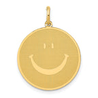 14K Solid Polished Smiley Face Pendant