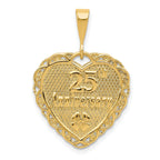 14K Gold Reversible 25th Anniversary Charm with Polished Finish