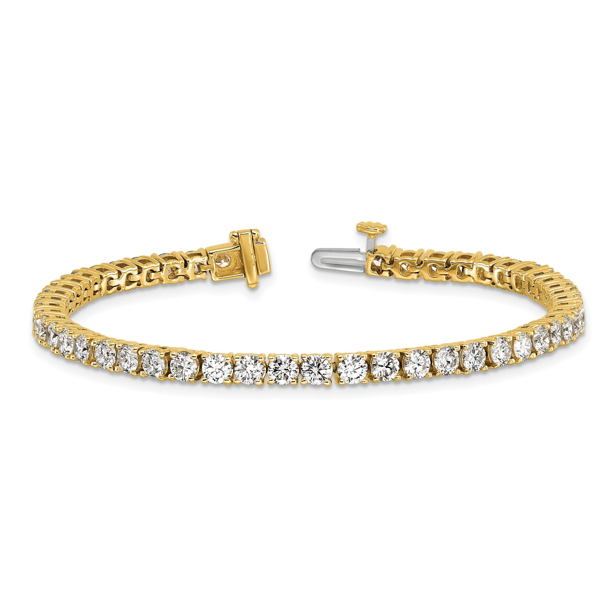 14k 7 carat Lab Grown Diamond VS/SI+ G+ Complete Tennis Bracelet