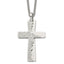 Chisel Stainless Steel Polished Etched Broken Prayer Cross Pendant on a 24 inch Curb Chain Necklace