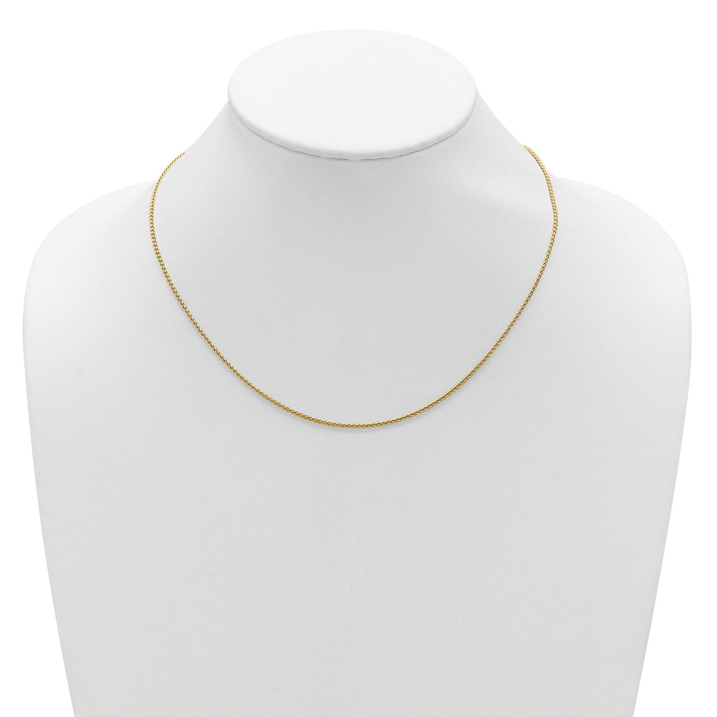 Sterling Silver Gold-plated 1.5mm Spiga 1in+1in Adjustable Chain