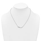 14k White Gold 3/8 carat Lab Grown Diamond VS+ F+ Complete 18 inch Fashion Hearts Bar Necklace
