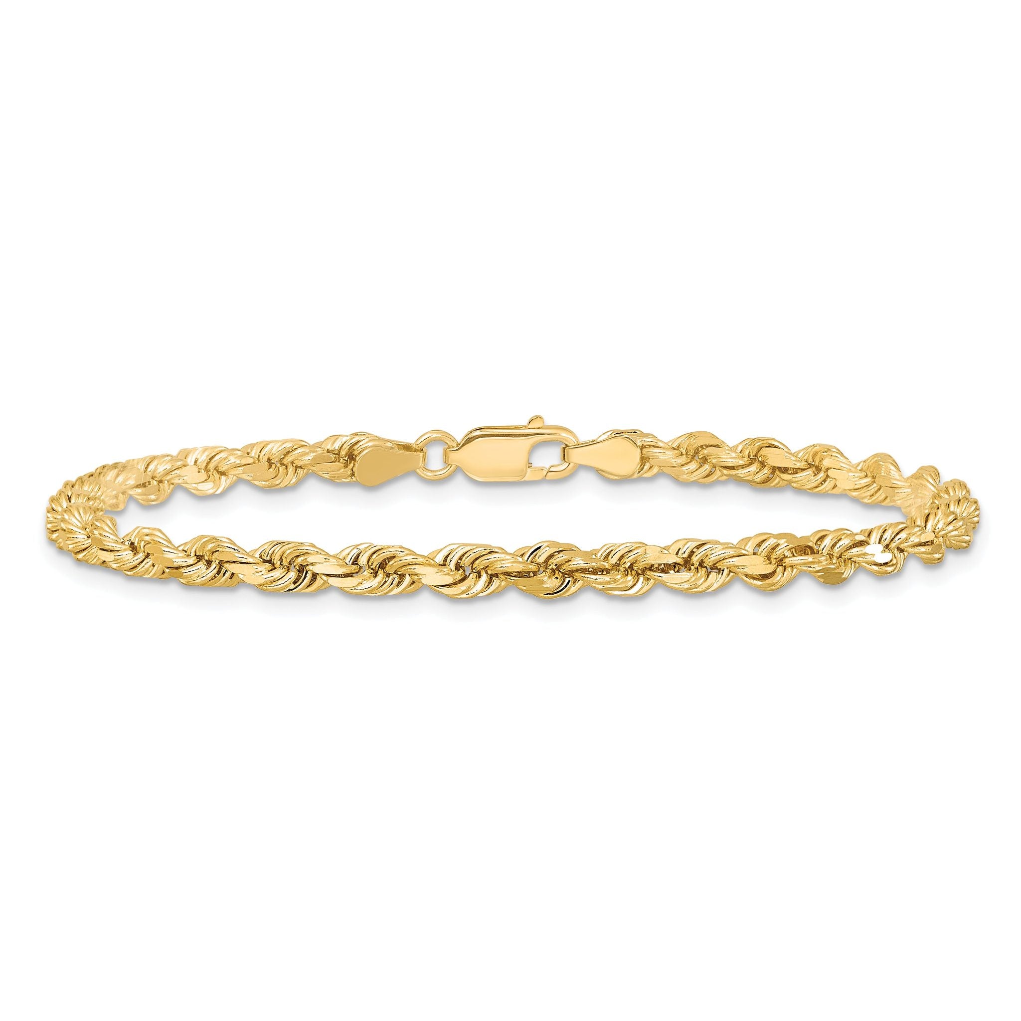 10k 4mm Diamond-cut Rope Chain