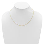 14k Yellow Gold .9mm Round Cable 1in+1in Adjustable Chain