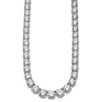 14k White Gold 100 3/4 carat Lab Grown Diamond VS+ F+ Complete Round 20 inch Graduated Tennis Necklace