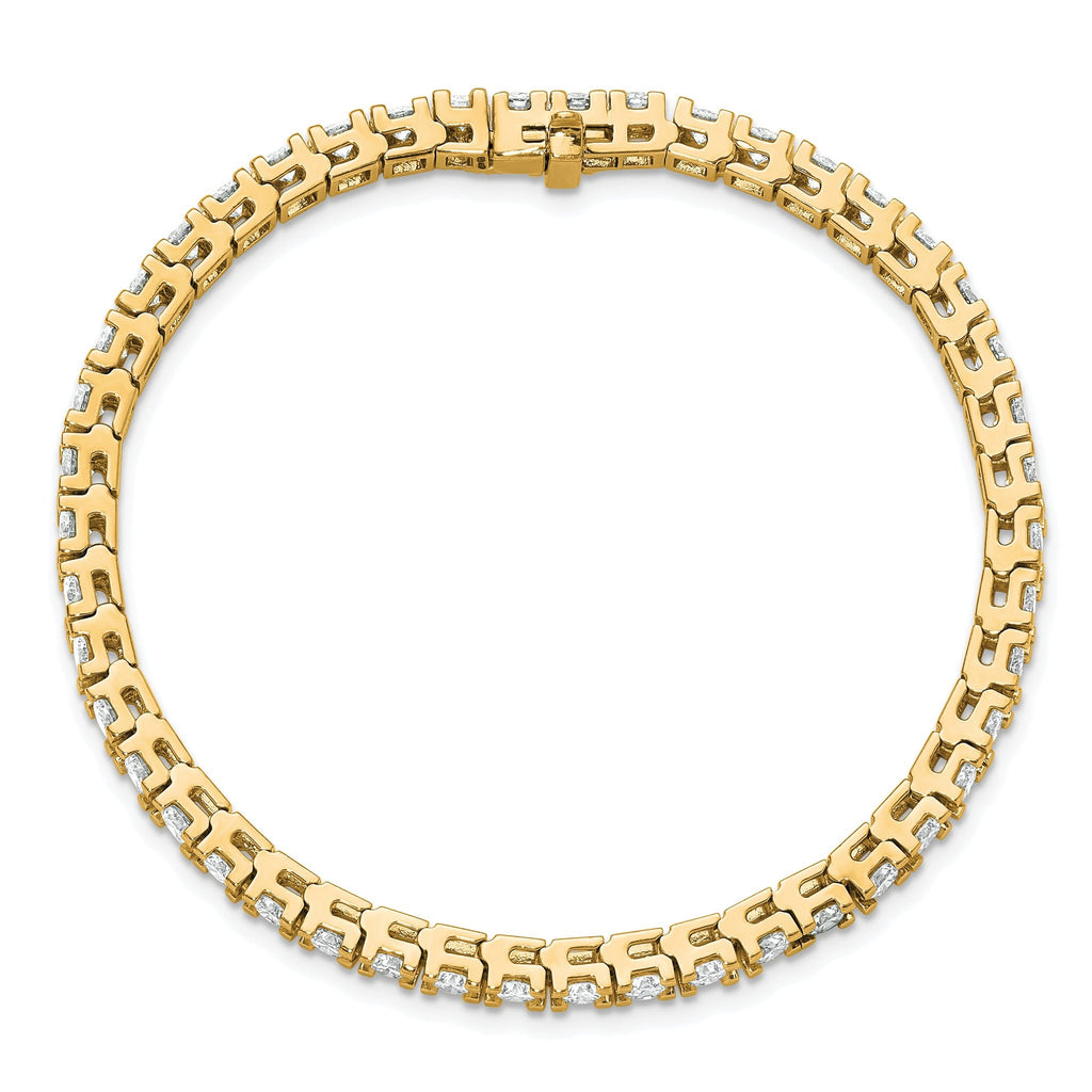 14k Holds 6.44 carat 46-3.25mm Round Diamond 4-prong 7 inch Tennis Bracelet Mounting (No Stone Included)