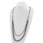 Sterling Silver Gold-plated Multi Stone Adj. 17in or 40in Necklace