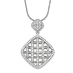 Sterling Silver 925 Necklace with CZ Pendant Polished Elegant Design