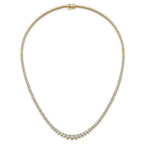 14k 10 7/8 carat Lab Grown Diamond VS+ F+ Complete Round 18 inch Graduated Tennis Necklace