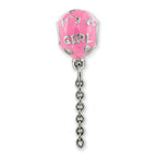 Sterling Silver Enameled It's a Girl Balloon Dangle Bead  Gift-Ready Charm