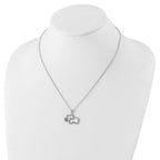 Cheryl Sterling Silver CZ Elephant Necklace with Polished Rhodium Finish
