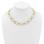 14K Polished Fancy Mixed Oval Link Necklace