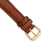 Snake Grain Leather Watch Band in Havana Brown, 16mm