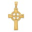 14K Gold Celtic Cross Pendant with Solid Textured Elegance