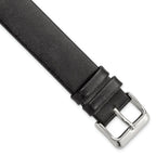Italian Calfskin Watch Band in Black with Silver-Tone Buckle, 20mm