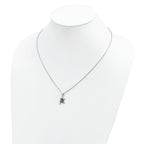 Brilliant Embers Sterling Silver Rhodium-plated 34 Stone 18 inch Micro PavÃƒÆ’Ã†â€™Ãƒâ€šÃ‚Â¢ÃƒÆ’Ã‚Â¢Ãƒâ€šÃ¢â‚¬Å¡Ãƒâ€šÃ‚Â¬ÃƒÆ’Ã¢â‚¬Â¦Ãƒâ€šÃ‚Â¡ Green CZ Frog Necklace with 2 Inch Extender
