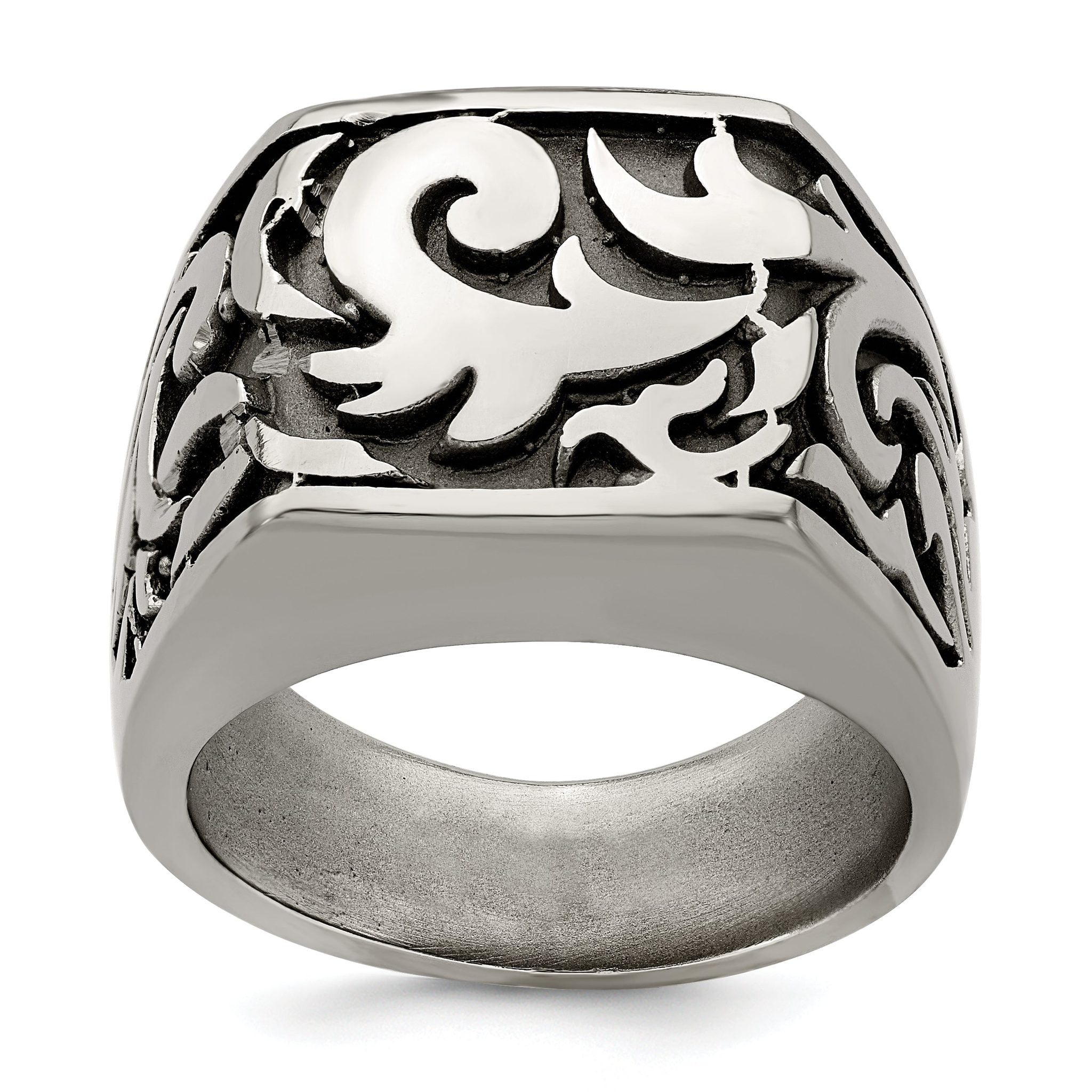 Edward Mirell Titanium Casted Design Signet Ring Main image