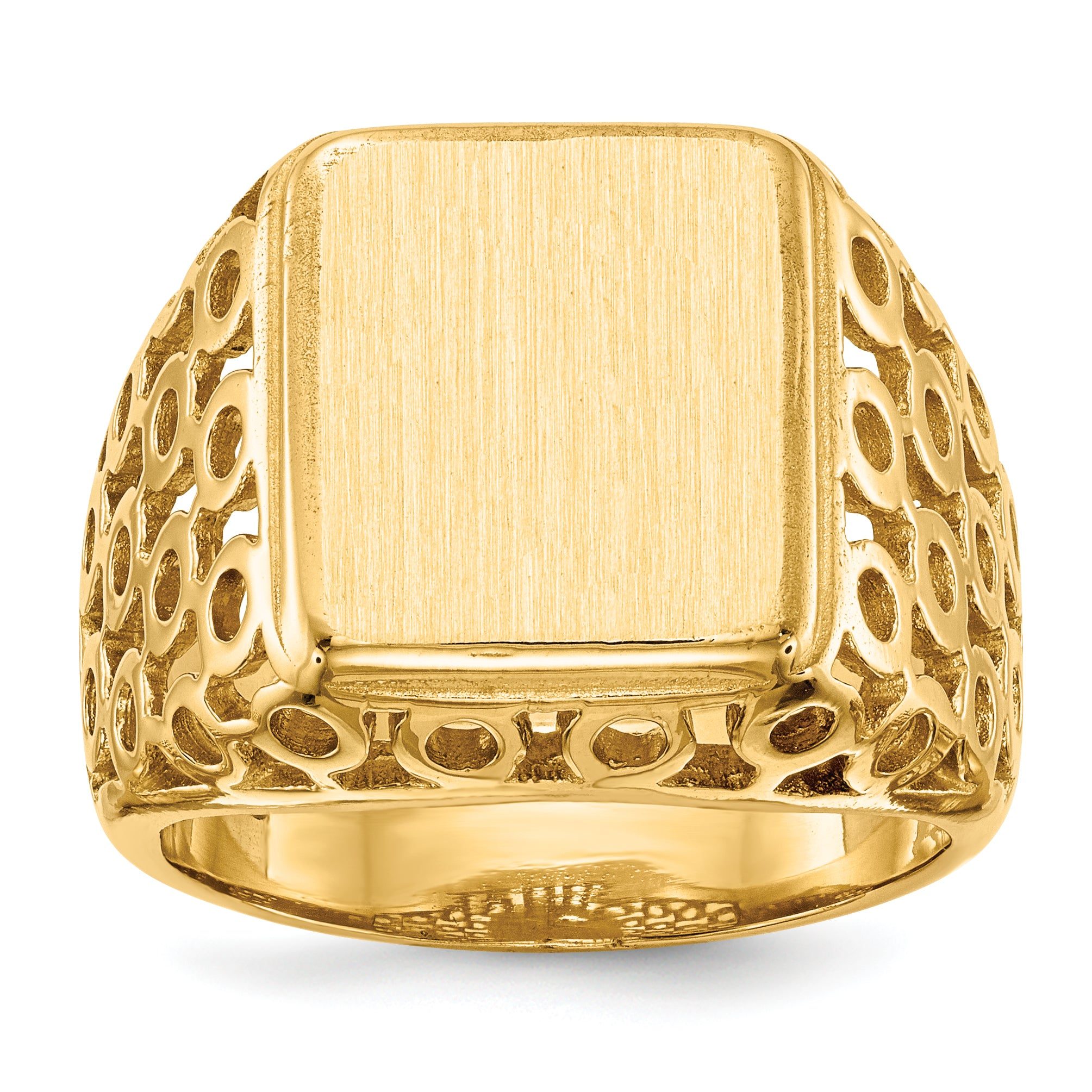 14k 14.5 x 12.5mm Open Back Men's Signet Ring Main image