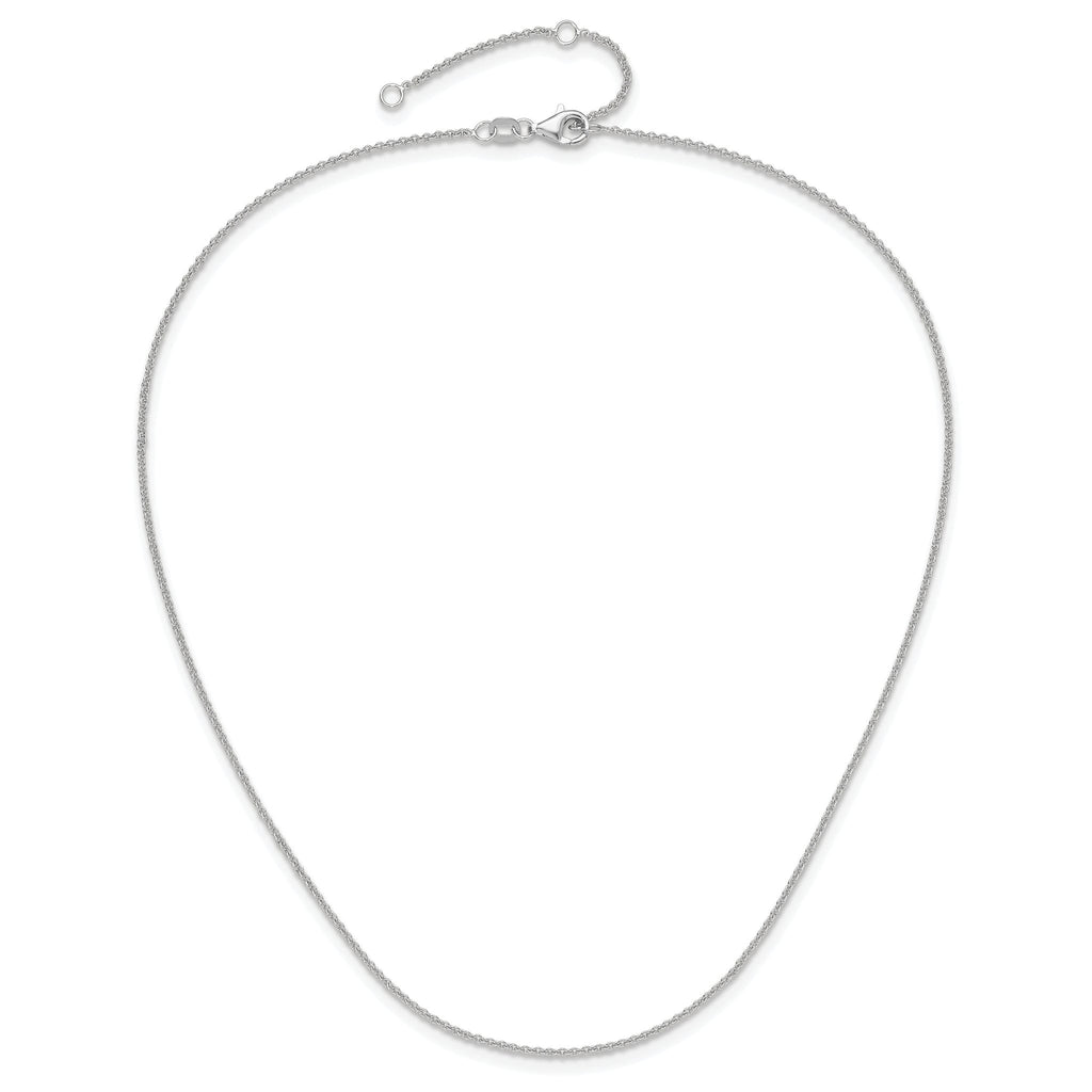 1.4mm 10K White Gold Round Cable Chain