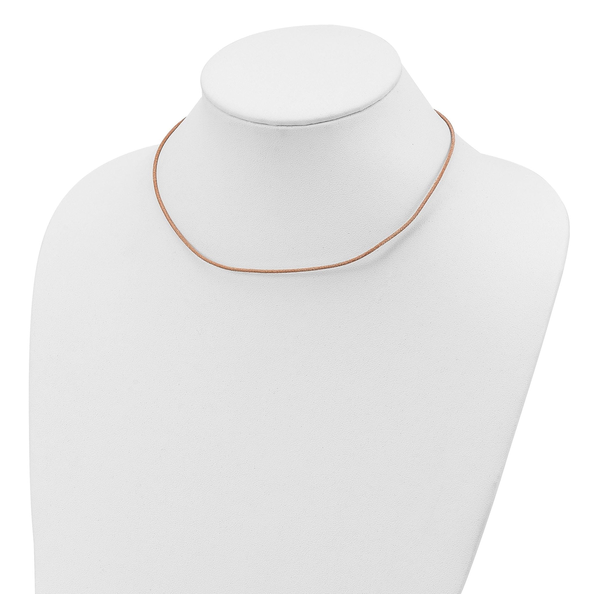 Sterling Silver 16inch 1.5mm Natural Leather Cord Necklace Secondary image