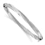 Sterling Silver Polished & Twisted Glitter Infused Hinged Bangle Bracelet for Women