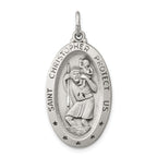 Sterling Silver 925 St. Christopher Medal with Antiqued Finish Engravable