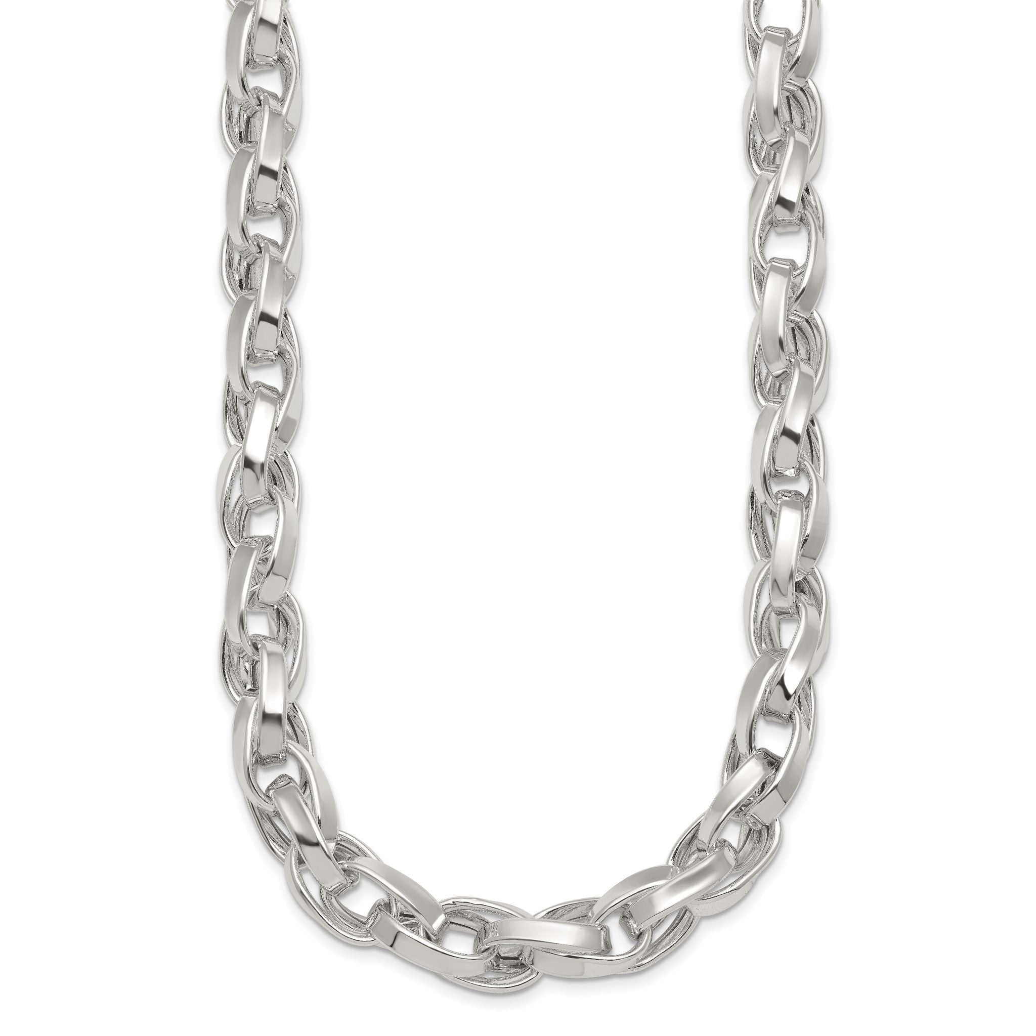 Sterling Silver Polished Double Twisted Link 18 inch Necklace Secondary image