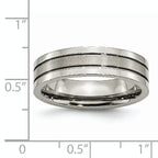 Grooved Wedding Band in Titanium, 6mm