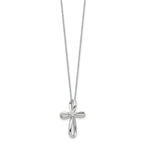Sterling Silver Rhodium-plated Cross Diamond Necklace