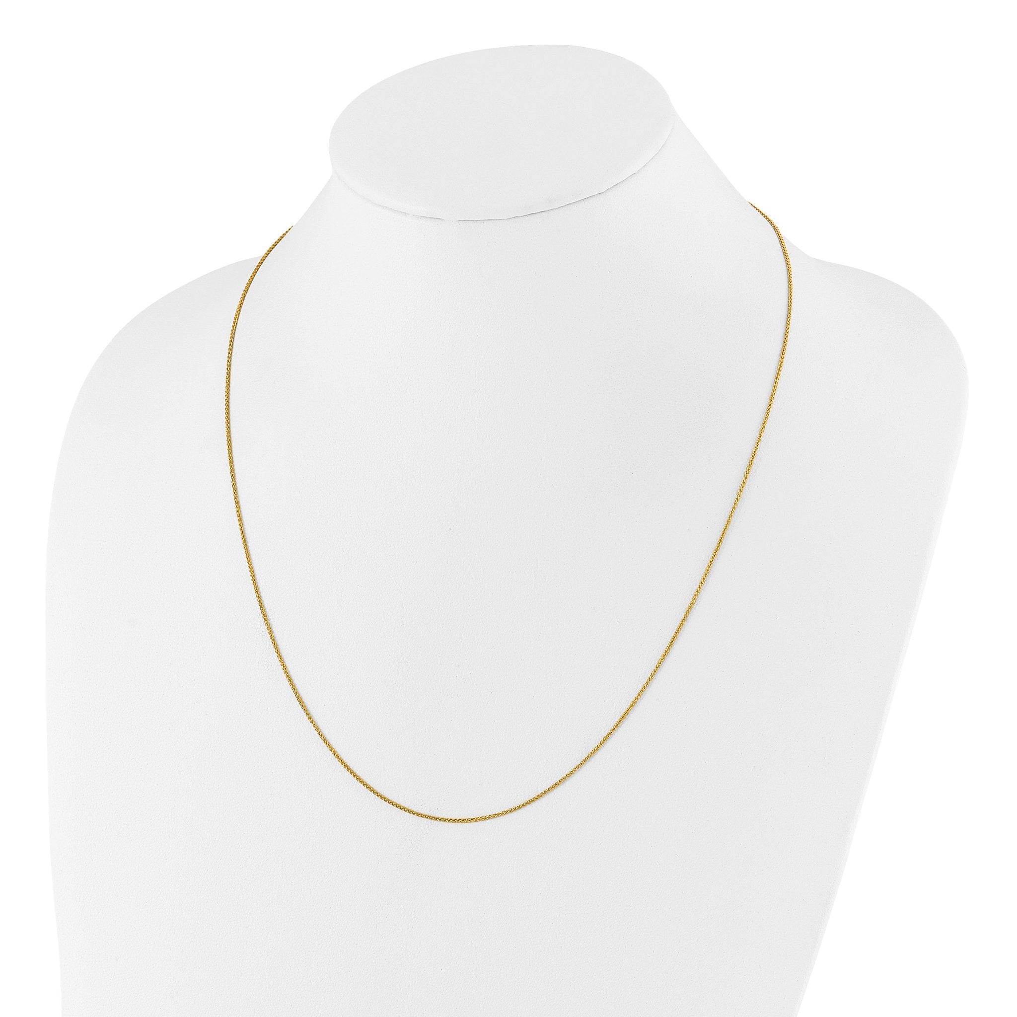 Sterling Silver Gold-plated Adjustable 1mm Spiga Chain