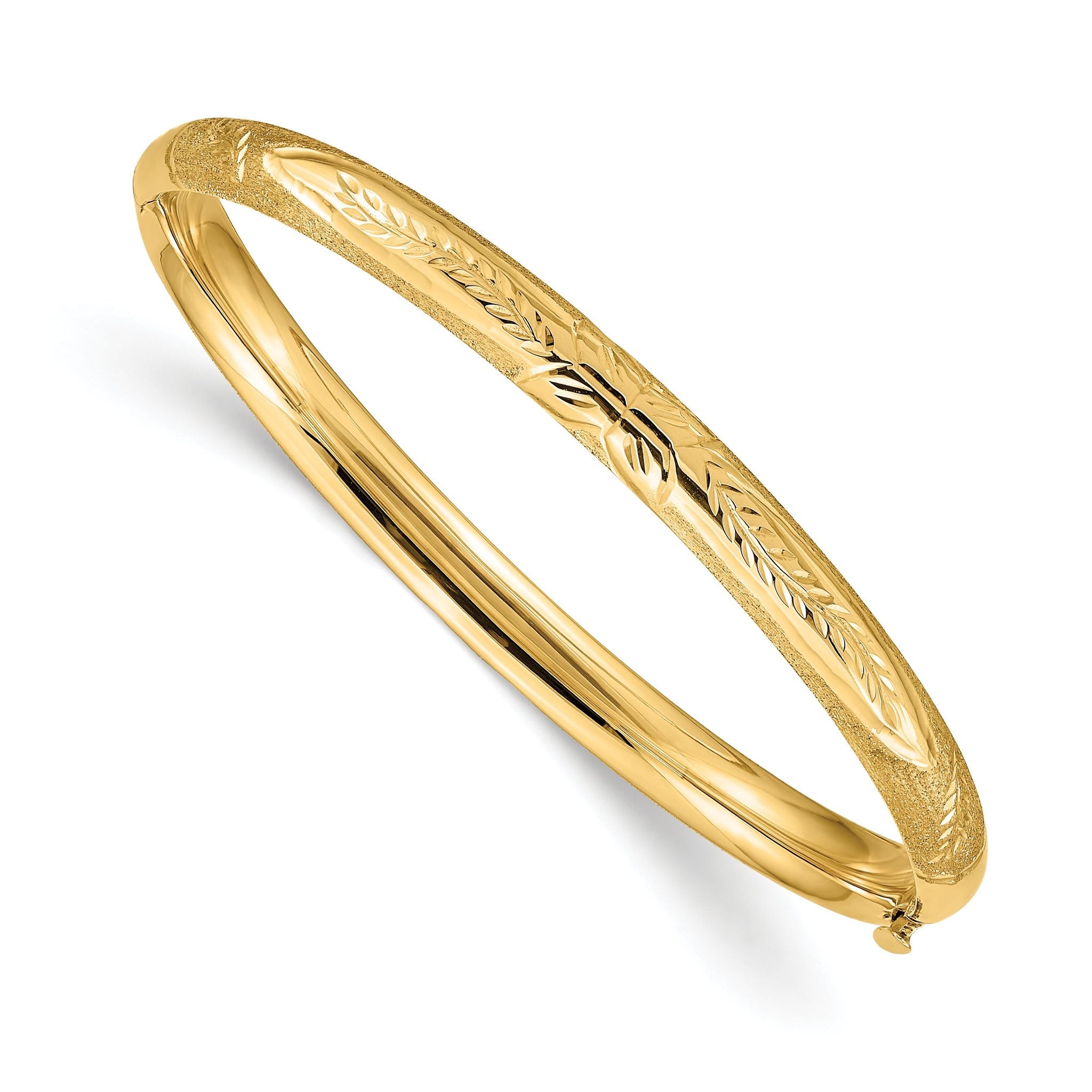 14k Florentine Hinged Baby Bangle Main image