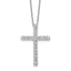 Sterling Shimmer Sterling Silver Rhodium-plated 2.3mm CZ 21 Stone Cross 16 inch with 2 inch Extension Necklace