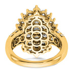 14k 2 5/8 carat Lab Grown Diamond VS/SI+ G+ Complete Cluster Fashion Ring