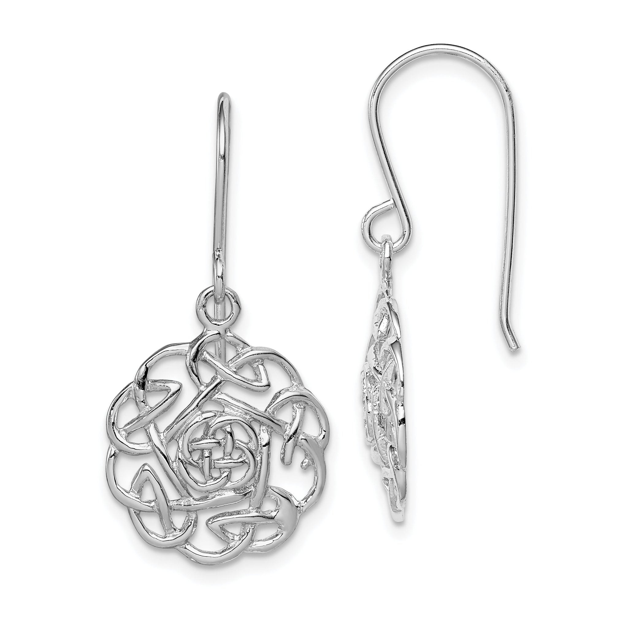 Sophia Jewelers 925 Sterling Silver Celtic Shepherd Hook Earrings with Polished Finish Main image
