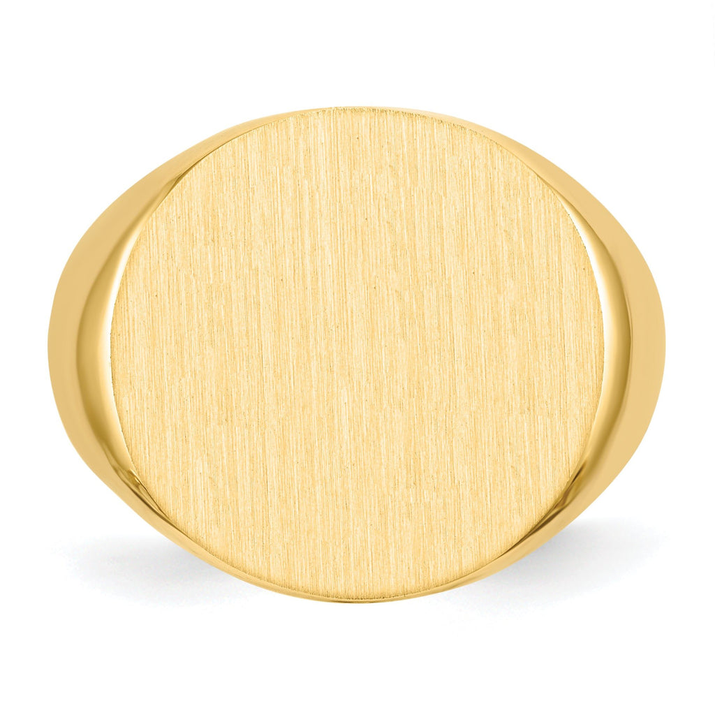 14k 18.0x17.5mm Open Back Mens Signet Ring