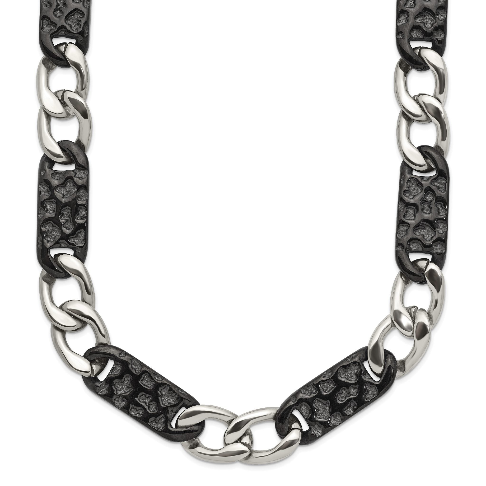 Chisel Stainless Steel Polished Black IP-plated Link 24 inch Necklace Main image