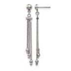 Stainless Steel Polished Beaded Drop Dangle Earrings for Women
