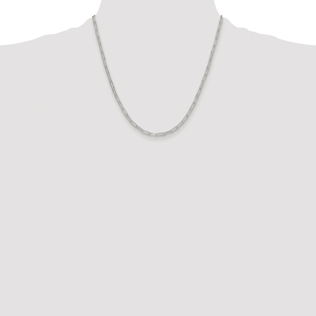 Polished Paperclip Chain Necklace in Sterling Silver