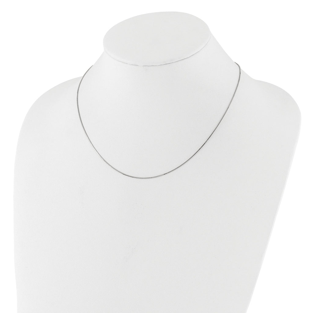Adjustable Box Chain Necklace in 14K White Gold
