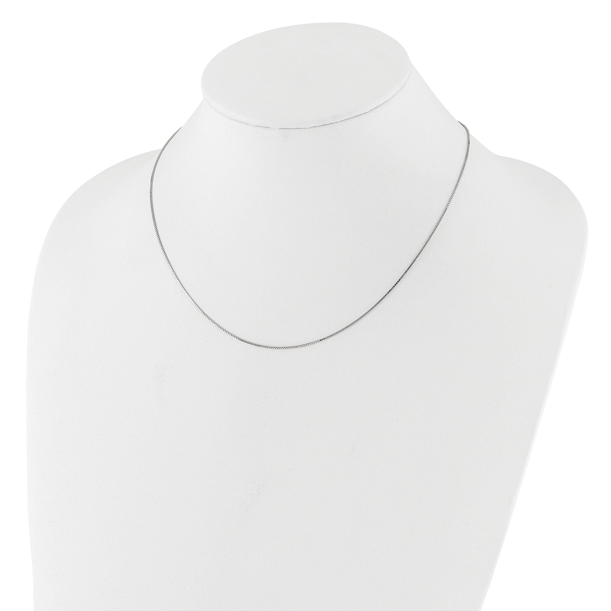 Adjustable Box Chain Necklace in 14K White Gold
