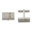 Brushed Titanium Gold-Tone & Cubic Zirconia Cuff Links