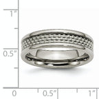 Carbon Fiber Inlay Wedding Band in Titanium, 6mm