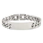 Stainless Steel Polished Curb Chain ID Bracelet for Men